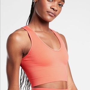 Athleta Aurora Crop Rib Tank - Coral/S